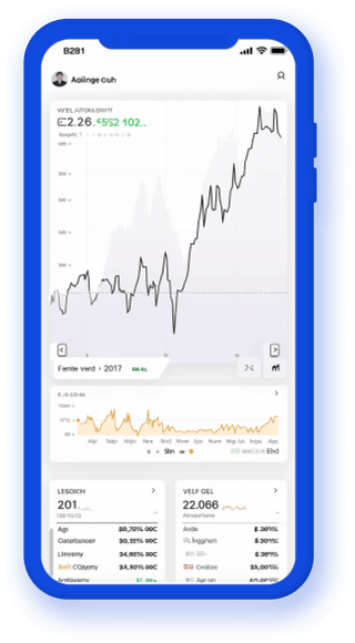 Mobilportföljövervakning som visar kryptostatistik i realtid